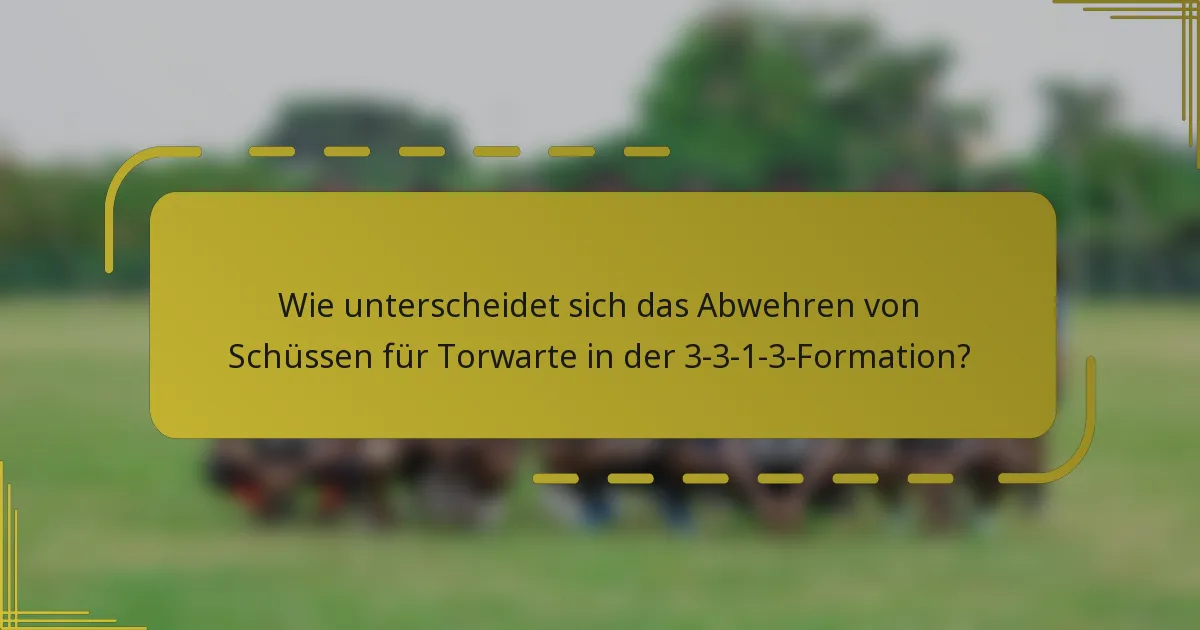 Wie unterscheidet sich das Abwehren von Schüssen für Torwarte in der 3-3-1-3-Formation?